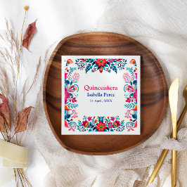 Guardanapo De Papel Floral Quinceanera White Festa Mexicana Aniversári