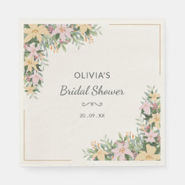Guardanapo De Papel Floral Romantic Bridal Shower Napkin