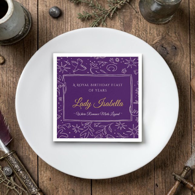 Guardanapo de Papel Floral Roxo para Festa de Aniv (Criador carregado)
