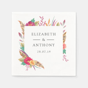 Guardanapo De Papel Floral Safari Wedding