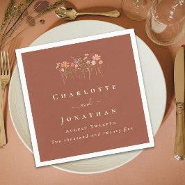 Guardanapo De Papel Floral Selvagem Boho Outono Casamento Personalizad