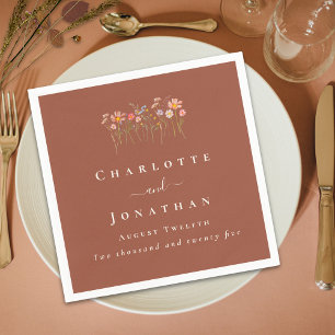 Guardanapo De Papel Floral Selvagem Boho Outono Casamento Personalizad