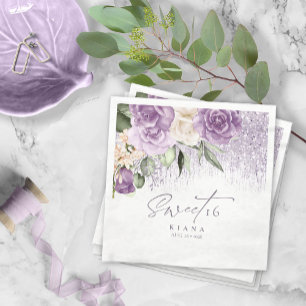 Guardanapo De Papel Floral Sparkles Sweet Six Mauve ID912