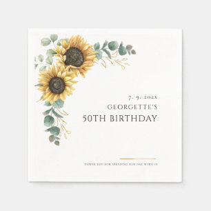 Guardanapo De Papel Floral Sunflower 50th Aniversário Paper