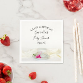 Guardanapo De Papel Floral Tea Cup Roses Rosa Bebê é Chá