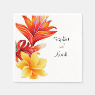 Guardanapo De Papel Floral tropical elegante