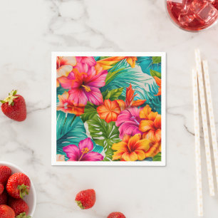 Guardanapo De Papel Floral Tropical Hibisco