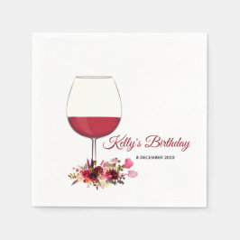 Guardanapo De Papel floral, vinho, branco, papel coquetel Nápoles