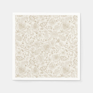 Guardanapo De Papel Floral Vintage aqucolor esboçada