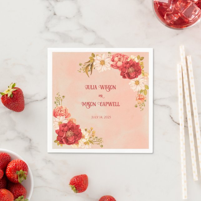 Guardanapo De Papel Floral Vintage Boho Wedding (Insitu)