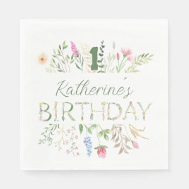 Guardanapo De Papel Floral Watercolor Alphabet ABC Birthday Luncheon