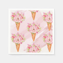 Floral Watercolor Sorvete Napkins