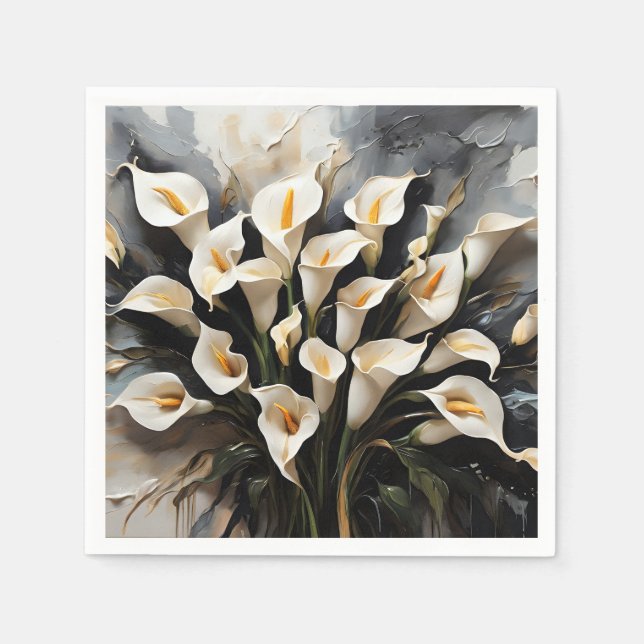 Guardanapo De Papel Floral White Calla Lily (Frente)