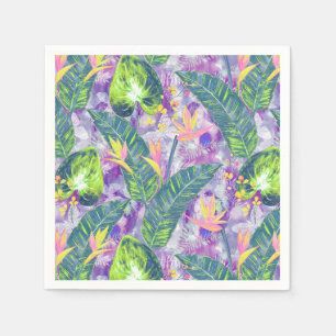 Guardanapo De Papel Florença tropical, Botânica, lilás, verde, rosa