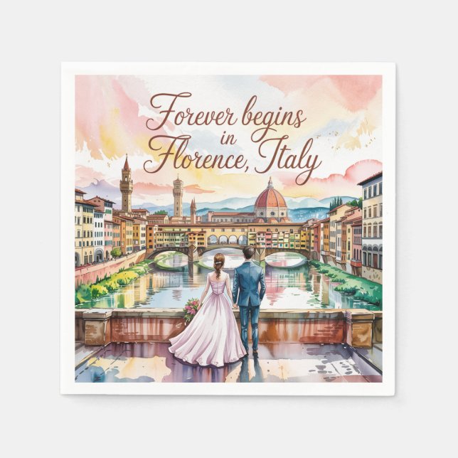 Guardanapo De Papel Florence Italy Wedding (Frente)