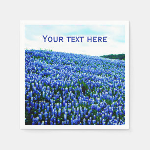 Guardanapo De Papel Flores Azuis do Texas Texan Floral