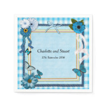 Flores Azuis e Borboletas