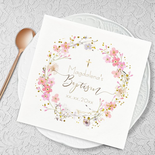 Guardanapo De Papel flores batismo (Criador carregado)