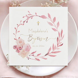 Guardanapo De Papel flores batismo