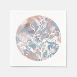 Guardanapo De Papel Flores Brancas de Aquarela