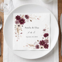 Flores de Anêmona de Casamento Creme Borgonha