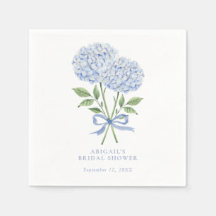 Guardanapo De Papel Flores de Aquarela Azul Hydrangea com Arco