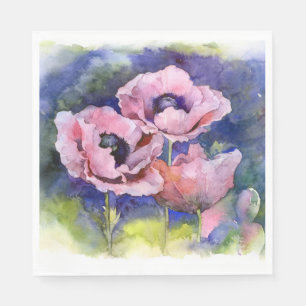 Guardanapo De Papel Flores de aquarela flores cor-de-rosa flores de il