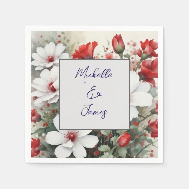 Guardanapo De Papel Flores de Aquarela Moderna de Tendência Profission (Frente)