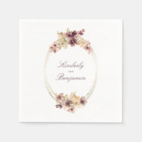 Flores de Aquarelas Mauve e Dourada Vintage