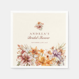 Guardanapo De Papel Flores de Boho de Aquarela | CHÁ DE PANELA
