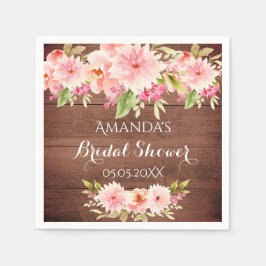 Guardanapo De Papel Flores de coral-chá de panela-russa dahlia castanh