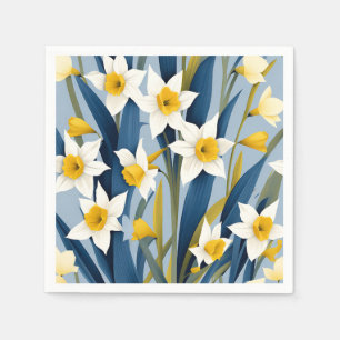 Guardanapo De Papel Flores De Daffodil Contemporâneas