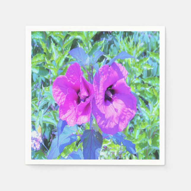 Guardanapo De Papel Flores de Hibisco Roxo-Roxo-Violeta (Frente)