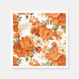 Guardanapo De Papel Flores de laranja boêmicas