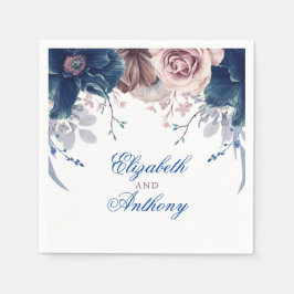 Guardanapo De Papel Flores de marinho Azul e Moluva de Aquarelas