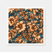 Flores de Ouro refinadas e luxuosas, folhas em azu
