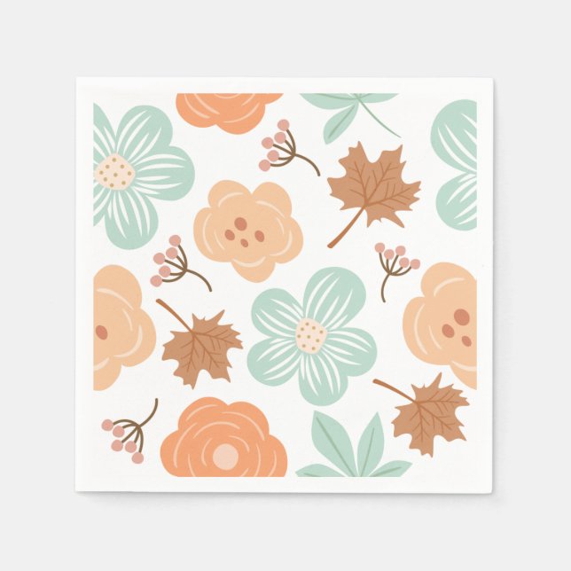 Guardanapo De Papel Flores de Outono (Frente)