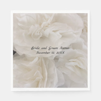 Guardanapo De Papel Flores de Papel Brancas Elegantes