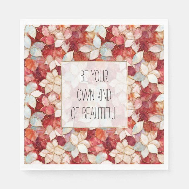 Guardanapo De Papel Flores de Pearl Vermelho (Frente)