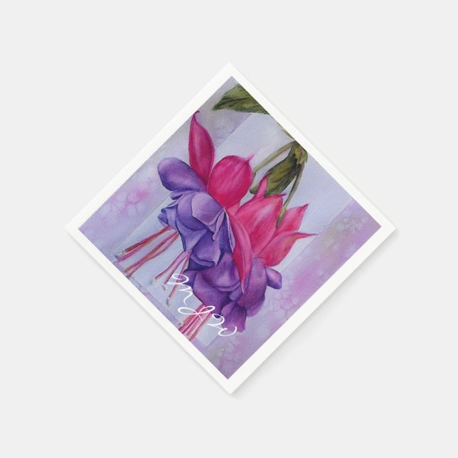 GUARDANAPO DE PAPEL FLORES DE PINK E DE FUSCHIA (Canto)