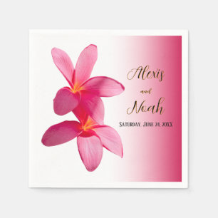 Guardanapo De Papel Flores de Plumeria Rosa, Floral, Casamento