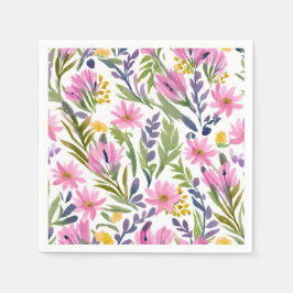 Guardanapo De Papel Flores de Primavera | Aquarela Floral Pastel Bonit