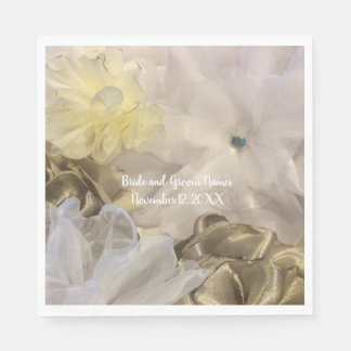 Guardanapo De Papel Flores de Seda e Organza