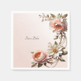 Guardanapo De Papel Flores Decorativas Rosa e Branca