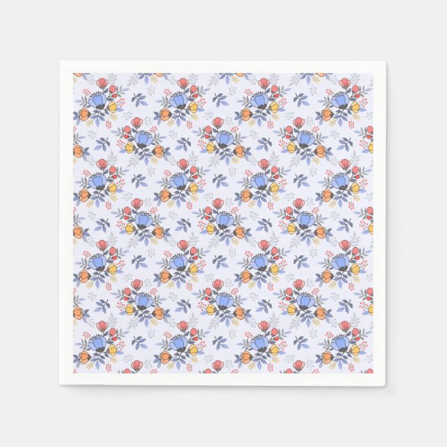 Guardanapo De Papel Flores Desenhadas À Mão Sagrada Napkins (Frente)