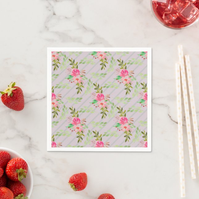 Guardanapo De Papel Flores E Folhas De Papel (Insitu)