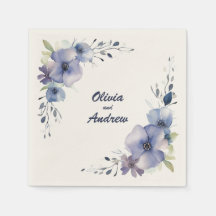 Flores Elegantes Azuis: Casamento Personalizado Na