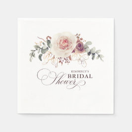 Guardanapo De Papel Flores Elegantes Boho Sombra Terrosa Qualquer Fest