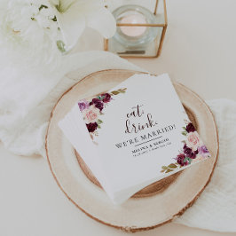 Guardanapo De Papel Flores Elegantes comem bebida Somos casados