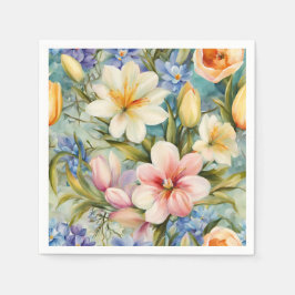 Guardanapo De Papel Flores Elegantes De Mola. Pintura
